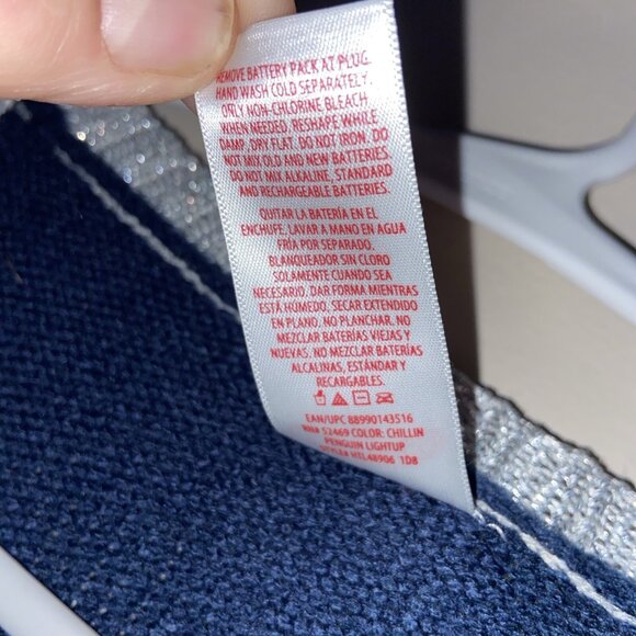 Ugly Christmas Sweater Holiday time m  8 to 10 penguin.  Lights Work. Blink.blue - Picture 5 of 8